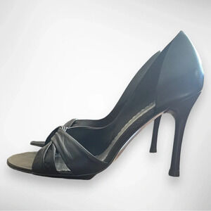 BCBGIRLS MAX AZRIA Women's Laran Black Open Toe Heels Size 6.5 |‎ NIB
